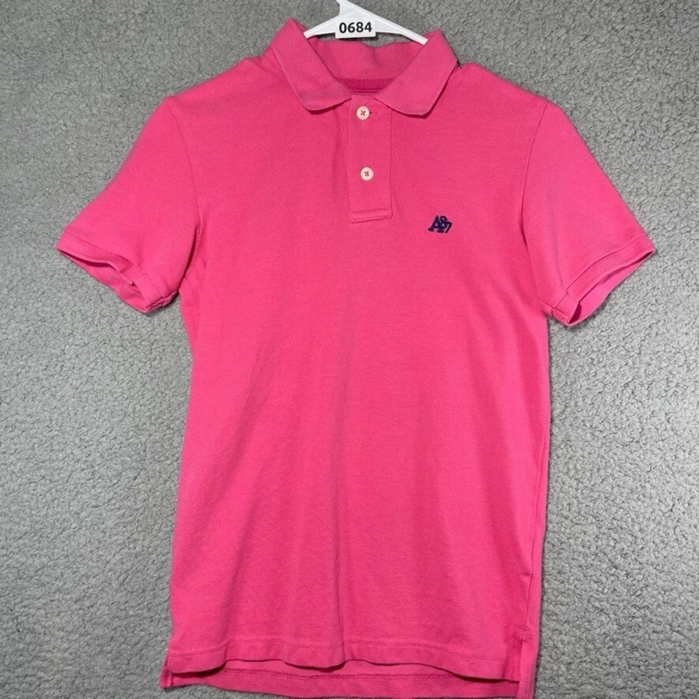 Aeropostale Polo Womens XS Pink Short Sleeve Logo Pique Casual Preppy Top 000684